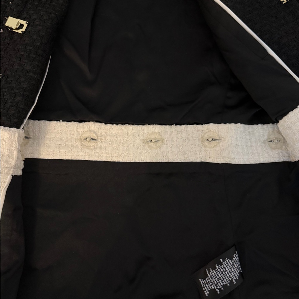 Alice + Olivia KIDMAN TWO-FER TWEED JACKET Black and White Size XS NWT - Picture 9 of 9